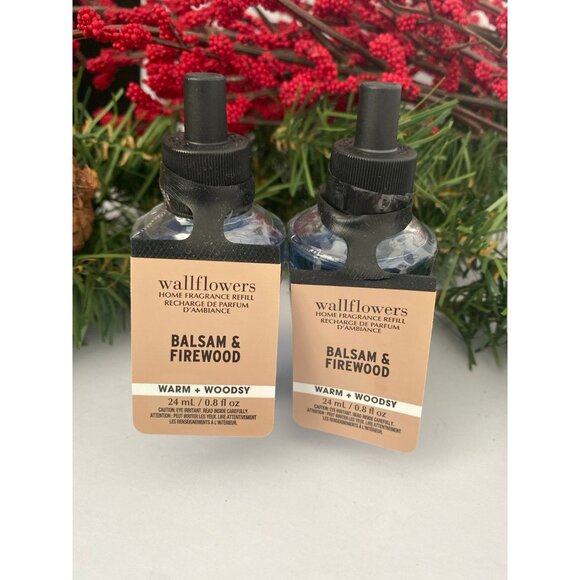 Bath & Body Works “Balsam & Firewood” 2 New Wallflower Refills - Picture 1 of 4